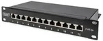 Digitus CAT 6A Patch Panel, geschirmt, 12-Port, 1HE, 10", schwarz