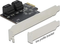 Delock 90010, DeLOCK 4 Port SATA PCI Express x1 Karte - Low Profile Formfaktor