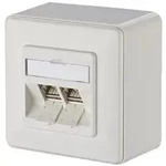 METZ CONNECT Anschlussdose ISO/IEC Cat.6A Modul 2 Port 270&deg;M AP reinw