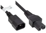 Alcasa P1450-S010 Stromkabel Schwarz 1 m C14-Koppler C15-Koppler