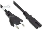 Alcasa P0370-S025 Stromkabel Schwarz 2,5 m Netzstecker Typ C C7-Koppler