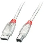 Lindy 41751 USB Kabel USB 2.0 0,5 m USB A USB B 0,48 Gbit/s Transparent