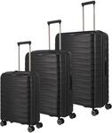 Travelite Kofferset 3tlg. Mooby 4w S/M erw./L schwarz 076840 01