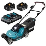 Makita Akku-Rasenm&auml;her DLM382PM2 inkl. 2x 18V 4Ah Akku und Doppel-Schnelladeger&auml;...