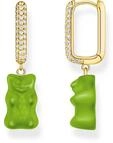 Thomas Sabo CR727-414-6 Vergoldete Einzel-Creole mit gr&uuml;nem Goldb&auml;ren in