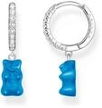 Thomas Sabo CR726-052-1 Silberne Einzel-Creole mit blauem Goldb&auml;ren Damen