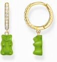 Thomas Sabo CR726-414-6 Goldene Einzel-Creole mit gr&uuml;nem Goldb&auml;ren Damen