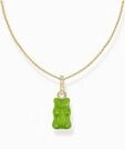 Thomas Sabo KE2209-414-6-L45V Vergoldete Kette mit gr&uuml;nem Golb&auml;ren Anh&auml;nger Damen