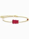 Thomas Sabo A2151-430-10-L19V Vergoldetes Goldb&auml;ren Armband m. Perle u. Stein
