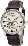 Zeppelin LZ-127 7666-5 Automatik silber braun Herrenuhr 41mm 50M