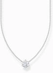 Thomas Sabo KE2210-051-14-L45V Silberne Kette mit wei&szlig;em Zirkonia Anh&auml;nger Damen