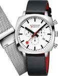 Mondaine MSL.41410.LBV.SET Herrenuhr Grand Cushion Set Chronograph 41mm 5ATM