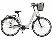 HAWK City Wave Deluxe inkl. Korb , White 26 Zoll - Leichtes Fahrrad mit 7-Gang
