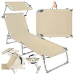 tectake&reg; Sonnenliege, klappbar, 4-fach verstellbare R&uuml;ckenlehne mit Kopfpolster,