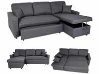 Ecksofa mit Bettkasten MCW-L17, Couch Sofa L-Form, Liegefläche Nosagfederung 228cm ~