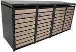 M&uuml;lltonnenbox BERLIN 264x80x116cm f&uuml;r 4x Tonnen 120 und 240 Liter, Stahl...