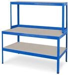 BRB Werkbankregal mit Regalaufsatz 1500x600/300x1500 mm versch. Ausf&uuml;hrungen