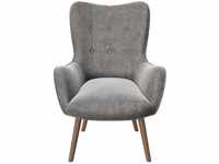 PLAYBOY - Sessel "BRIDGET" gepolsterter Lehnensessel, Samtstoff in Grau mit