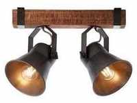 BRILLIANT Lampe Plow Spotbalken 2flg schwarz stahl 2x A60, E27, 10W, g.f.