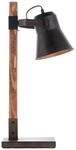 BRILLIANT Lampe Plow Tischleuchte schwarz stahl/holz 1x A60, E27, 10W, geeignet