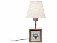 BRILLIANT Lampe Casket Tischleuchte zink antik/beige 1x A60, E27, 25W, geeignet