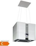 Futurelight Smart Inselabzugshaube Umluft 420m&sup3;/h LED Edelstahl Silber
