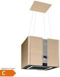 Futurelight Smart Inselabzugshaube Umluft 420m&sup3;/h LED Edelstahl Gold
