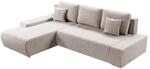 Juskys Sofa Iseo Links mit Schlaffunktion - Stoff Couch L Form f&uuml;r Wohnzimmer -