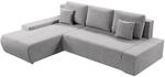 Juskys Sofa Iseo Links mit Schlaffunktion - Stoff Couch L Form f&uuml;r Wohnzimmer -