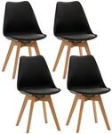 CLP 4er Set Esszimmerstuhl Linares Kunststoff I Stoff I Samt I Cord I Lederoptik I