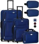 Juskys Trolley Reisekoffer Set Athen 5 teilig - 60 L, 2 Rollen, Weichschale,