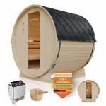 Artsauna Fasssauna Spitzbergen 180 - 4 Personen, 6 kW Ofen, Zubeh&ouml;r - Fichtenholz