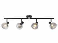 BRILLIANT Lampe Reflekt Spotrohr 4flg schwarzmatt/rauchglas 4x D45, E14, 18W,