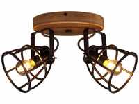 BRILLIANT Lampe Matrix Spotrondell 2flg. schwarz stahl 2x D45, E14, 40W, geeignet