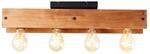 BRILLIANT Lampe, Calandra Deckenleuchte 4flg schwarz/holzfarbend, 4x A60, E27, 42W,