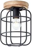 BRILLIANT Lampe, Gwen Deckenleuchte 1flg antik holz/schwarz korund, Metall/Holz, 1x