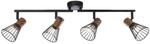 BRILLIANT Lampe Manama Spotrohr 4flg holz dunkel/schwarz matt 4x D45, E14, 18W,