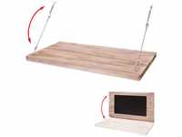Wandtisch MCW-H48, Wandklapptisch Wandregal Tisch mit Tafel, klappbar Massiv-Holz ~