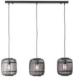 BRILLIANT Lampe, Woodrow Pendelleuchte, 3-flammig holz dunkel/schwarz, Metall/Bambus,