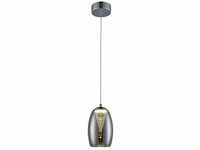 BRILLIANT Lampe Metropolis LED Pendelleuchte 1flg chrom/rauchglas 1x 5W LED