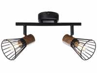 BRILLIANT Lampe Manama Spotrohr 2flg holz dunkel/schwarz matt 2x D45, E14, 18W,