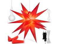 KESSER® Leuchtstern 3D, LED Weihnachtsstern mit Timer für innen und außen,