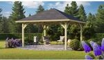 CHILLROI Quadratischer Holzpavillon 359 x 359 cm Gartenpavillon 