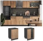 Vicco Unterschrank K&uuml;chenschrank K&uuml;chenm&ouml;bel R-Line J-Shape Anthrazit Eiche 60 cm
