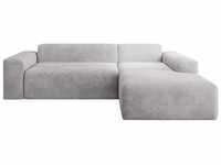 Juskys Sofa Vals Rechts mit PESO Stoff - Ecksofa Couch Wohnzimmer modern Sitzfläche