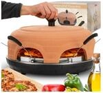 Heidenfeld Mini-Pizzaofen Pizzachef, Pizzadom f&uuml;r 6 Personen, Terrakotta-Kuppel,