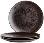 M&auml;ser Platzteller-Set, Keramik Metallic Bronze Schwarz, Braun