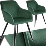 tectake&reg; Esszimmerstuhl, gepolstert, in Samtoptik, schwarze Stahlbeine, 58 x 62 x 82