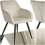 tectake&reg; Esszimmerstuhl, gepolstert, in Samtoptik, schwarze Stahlbeine, 58 x 62 x 82