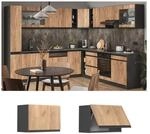 Vicco H&auml;ngeschrank flach K&uuml;chenschrank K&uuml;chenm&ouml;bel R-Line J-Shape Anthrazit Eiche